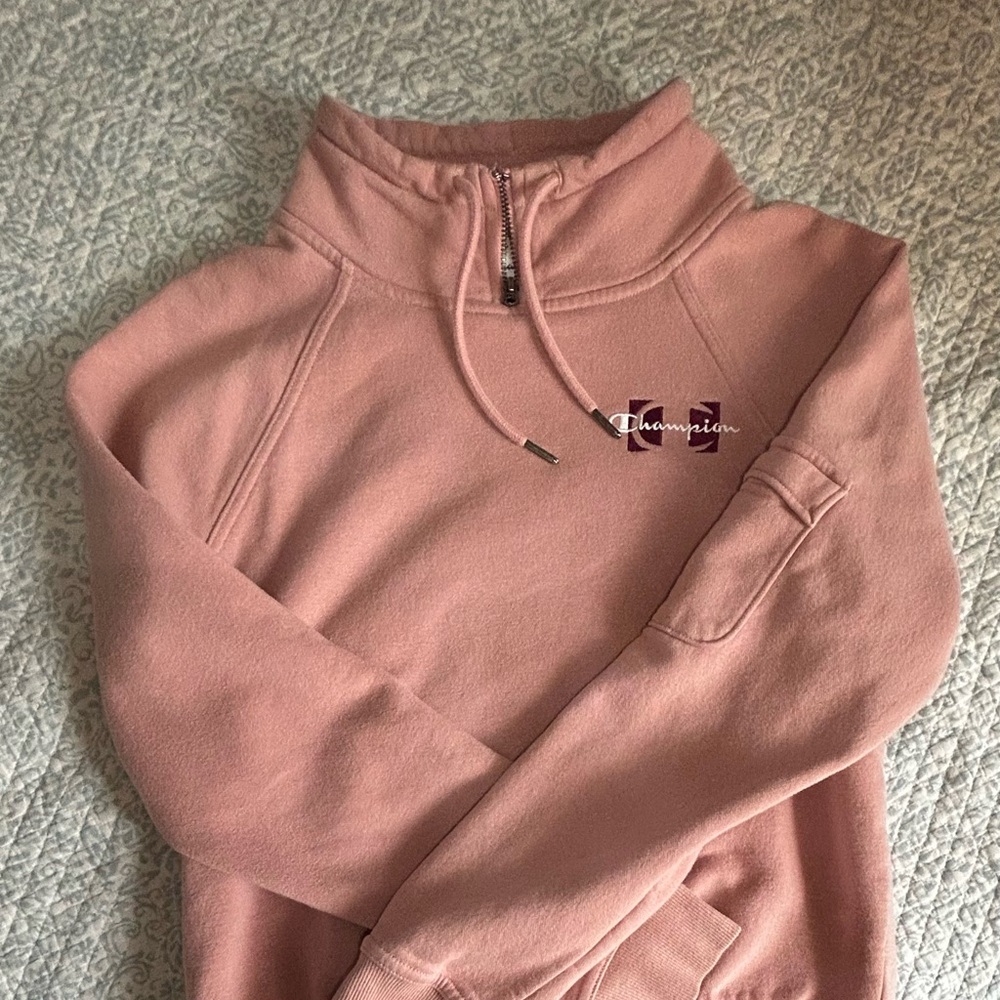 Champion Blush Pink Quarter-Zip Sweatshirt